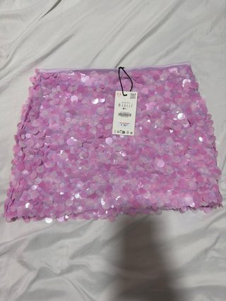 Falda Zara lentejuelas rosa/morada Talla S y M