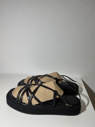 Sandalias Zara Plataforma Tiras Negras