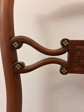Silla antigua caoba modernista restaurada tapizada