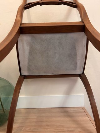 Silla antigua caoba modernista restaurada tapizada