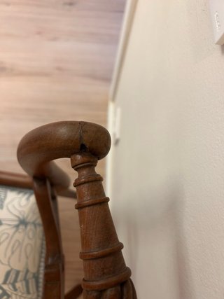 Silla antigua caoba modernista restaurada tapizada