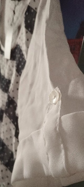 Blusa vaporosa manga corta blanca y azul CORTEFIEL