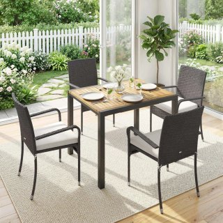 Conjunto Mesa y Sillas Jardín Ratán 7 Piezas