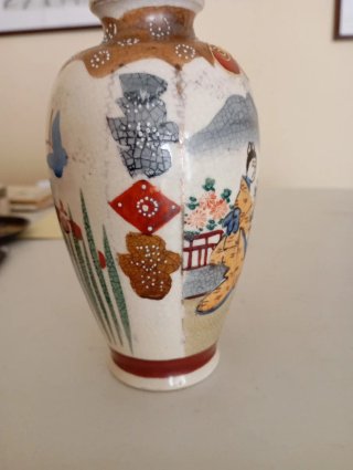 Jarrón Satsuma Meiji Cerámica