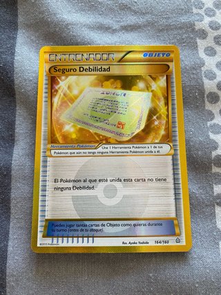 Carta Pokémon Entrenador Seguro Debilidad