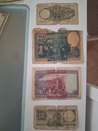 Lote 4 Billetes Pesetas España