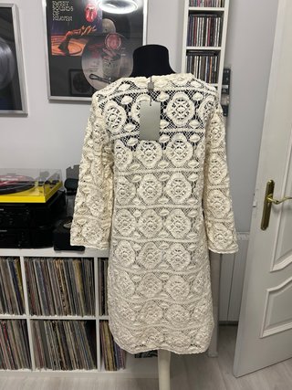 Vestido Pedro del Hierro encaje beige