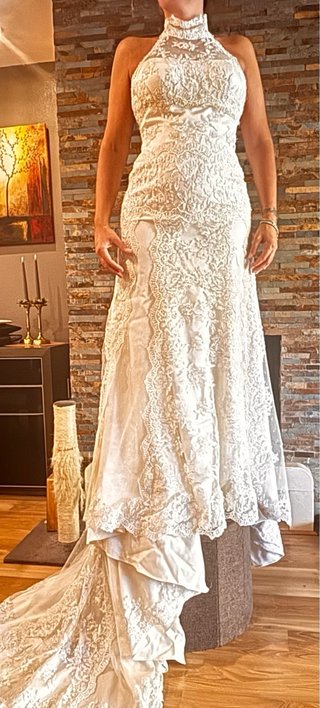 Vestido de Novia Blanco roto con Encaje