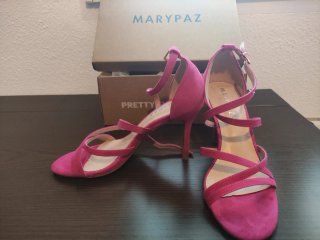 Sandalias tacón Marypaz fucsia