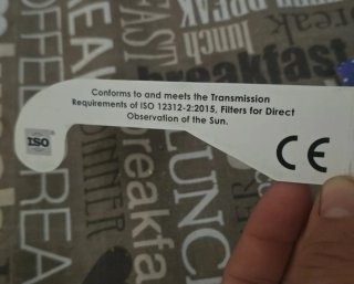 Gafas para eclipse solar homologadas ISO