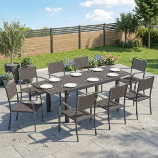 Mesa y Sillas Jardín Extensibles