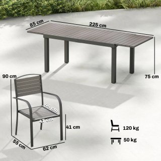 Mesa y Sillas Jardín Extensibles