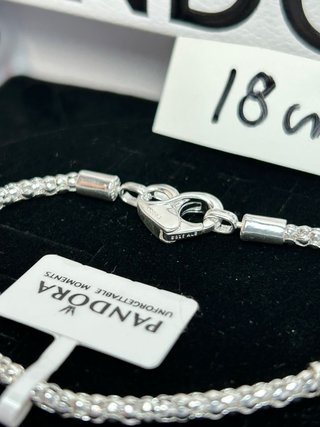 Pulsera Pandora Corazón Plata 18cm hearts claps