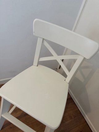 Taburete infantil madera blanco