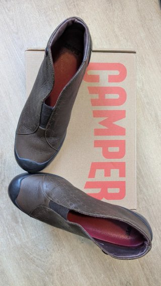 Botines Camper mujer piel marrón tacón 37