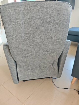 Sillón eléctrico gris tela