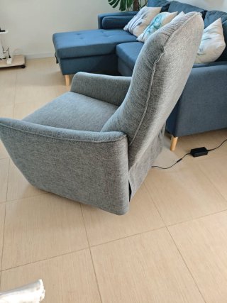 Sillón eléctrico gris tela