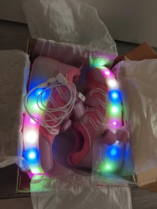 Zapatillas Skechers Rosa con Luces LED y con rueda