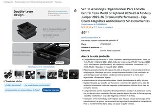 Bandejas Organizadoras Tesla Model Y Juniper