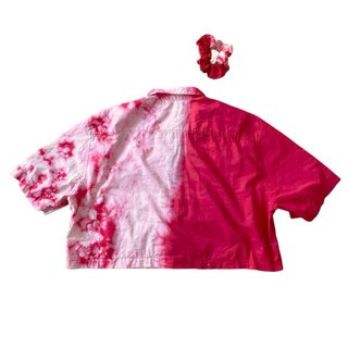 Camisa Crop Tie-Dye Rosa + Coletero S/M