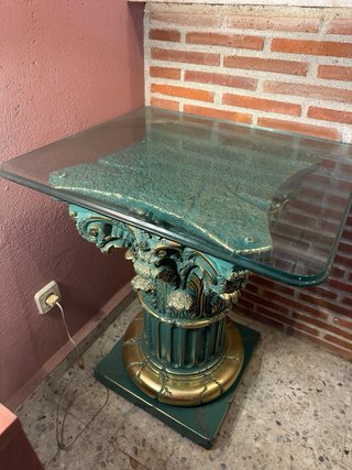 Mesa auxiliar cristal pie decorativo