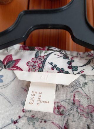 Vestido H&M floral blanco viscosa