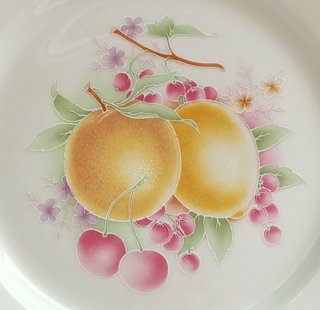 6 Platos Limoges Ternet Porcelana Frutas