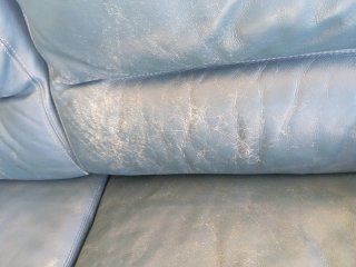 Sofá de cuero Roche Bobois azul