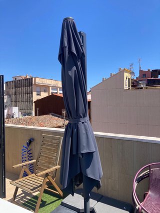 Parasol 3x3m Gris Antracita. Marca Belveo.