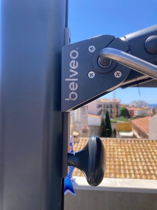 Parasol 3x3m Gris Antracita. Marca Belveo.