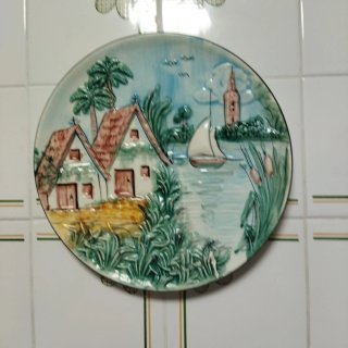 Plato decorativo cerámica paisaje