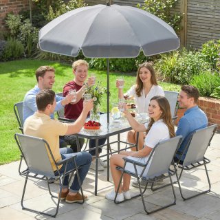 Conjunto Mesa y Sillas Jardín 8 Piezas
