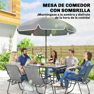 Conjunto Mesa y Sillas Jardín 8 Piezas