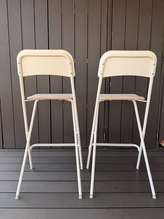 Taburete alto plegable IKEA blanco x2