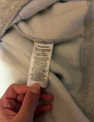 Sudadera Burberry Gris con Capucha