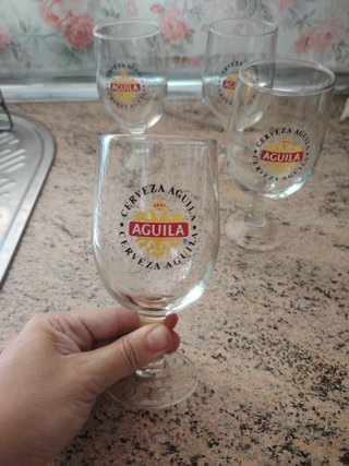 Lote 4 Copas Cerveza Aguila vintage