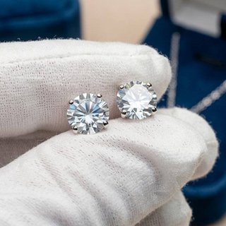 Pendientes Moissanita Titanio G23 Hipoalergénicos