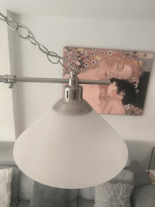 Lámpara Techo Ikea Kroby Doble Acero y Cristal
