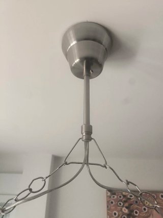 Lámpara Techo Ikea Kroby Doble Acero y Cristal