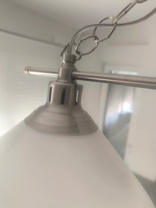 Lámpara Techo Ikea Kroby Doble Acero y Cristal