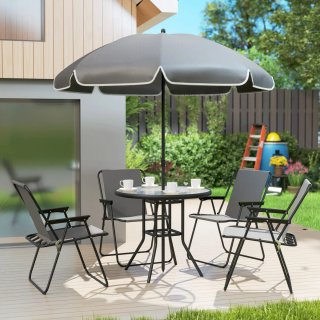 Conjunto Mesa y 4 Sillas Jardín