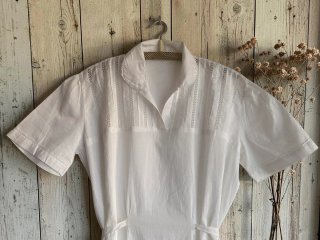 Camisón vestido  antiguo algodon blanco ligero