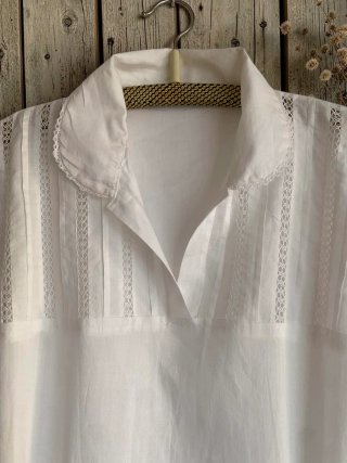 Camisón vestido  antiguo algodon blanco ligero