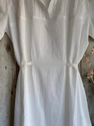 Camisón vestido  antiguo algodon blanco ligero
