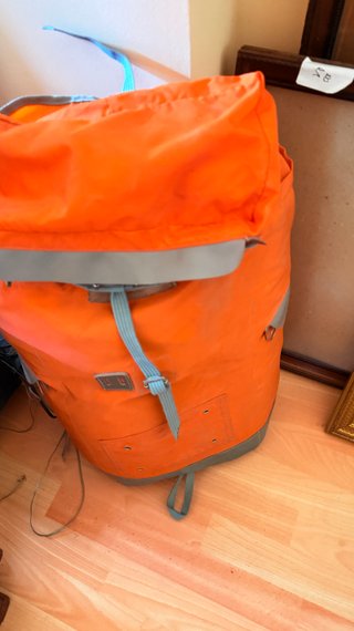 Mochila naranja acampada/tienda/saco