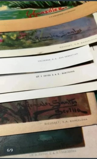 Lote de 9 Láminas, litografías religiosas antiguas