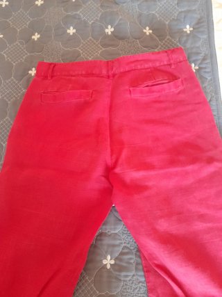 Conjunto Lino Zara Camisa y Pantalón Rojo