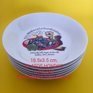 Vajilla de porcelana con diseño de mejillones