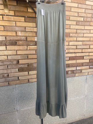 Vestido largo verde caqui NUEVO boho asimétrico