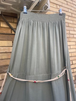 Vestido largo verde caqui NUEVO boho asimétrico